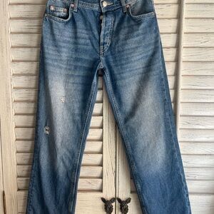 We the free Maggie ripped ankle straight leg jean